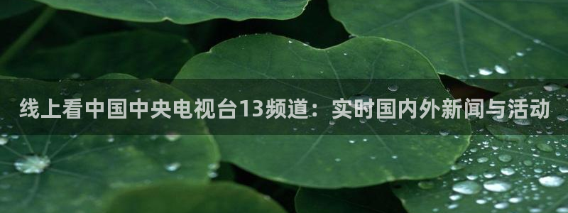 球神直播体育在线观看网址：线上看中国中央电视台13频道：实时国内外新闻与活动